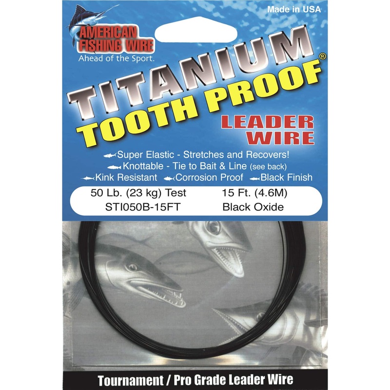 AFW Titanium Tooth Proof Single Strand Wire 15ft 20lb