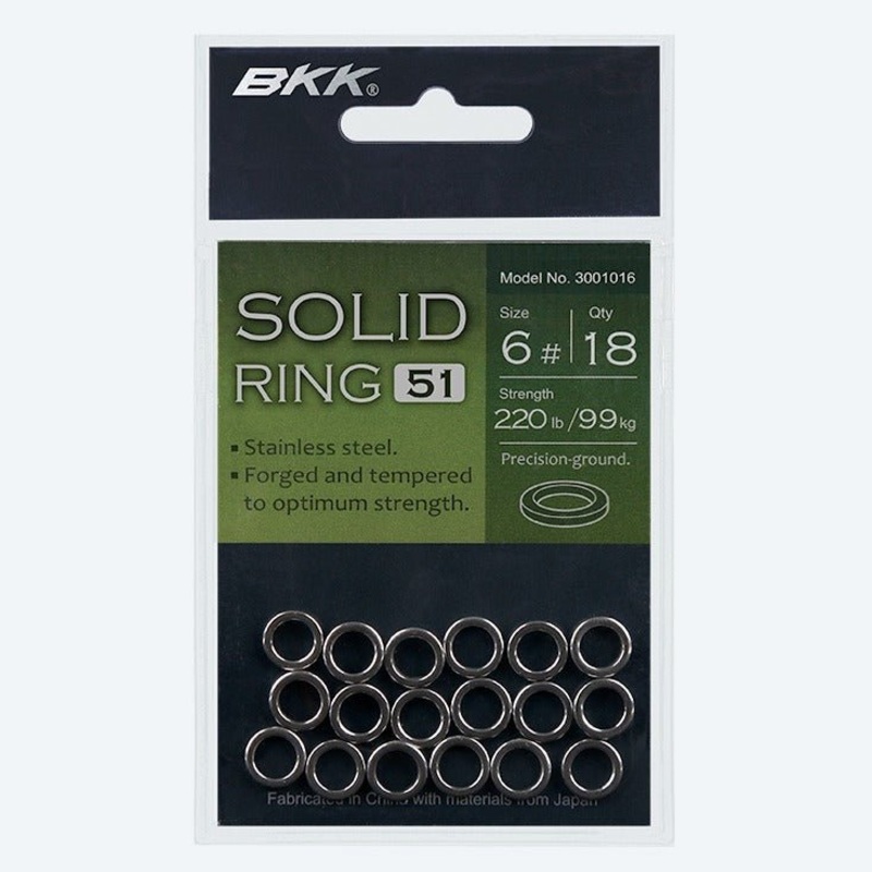 BKK Stainless Steel Solid Rings #5 150lb 18-pack