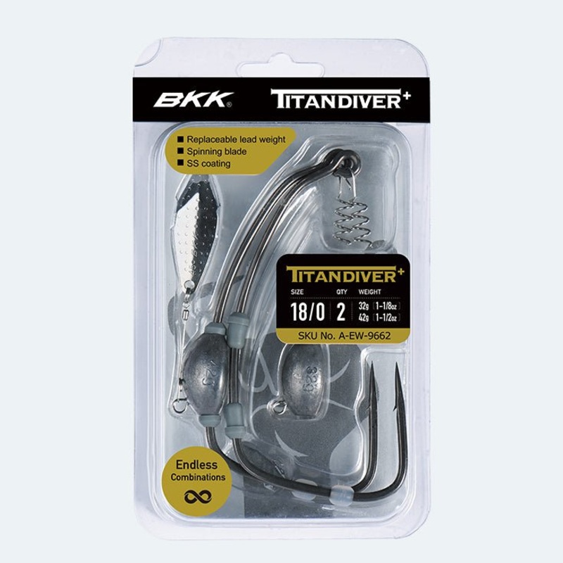 BKK Titan Diver Plus Weighted Swimbait Hooks 6/0 2-Pack