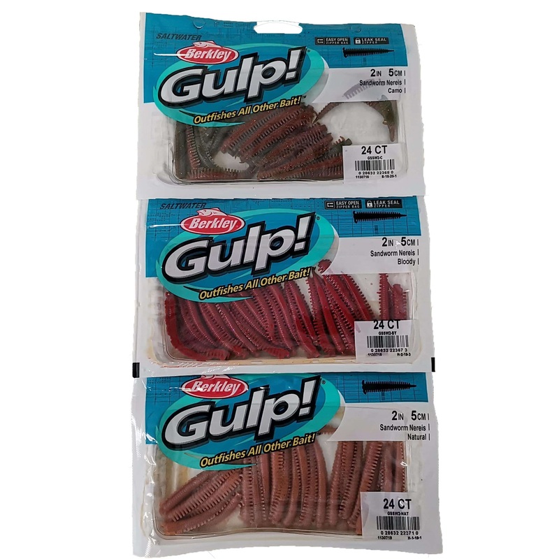 Berkley Gulp Sandworm Lures 2" Camo