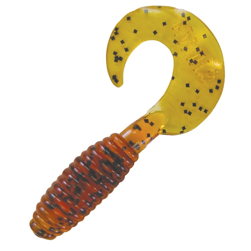 Kalins Lunker Grub Lures 3" Chartreuse Salt Pepper