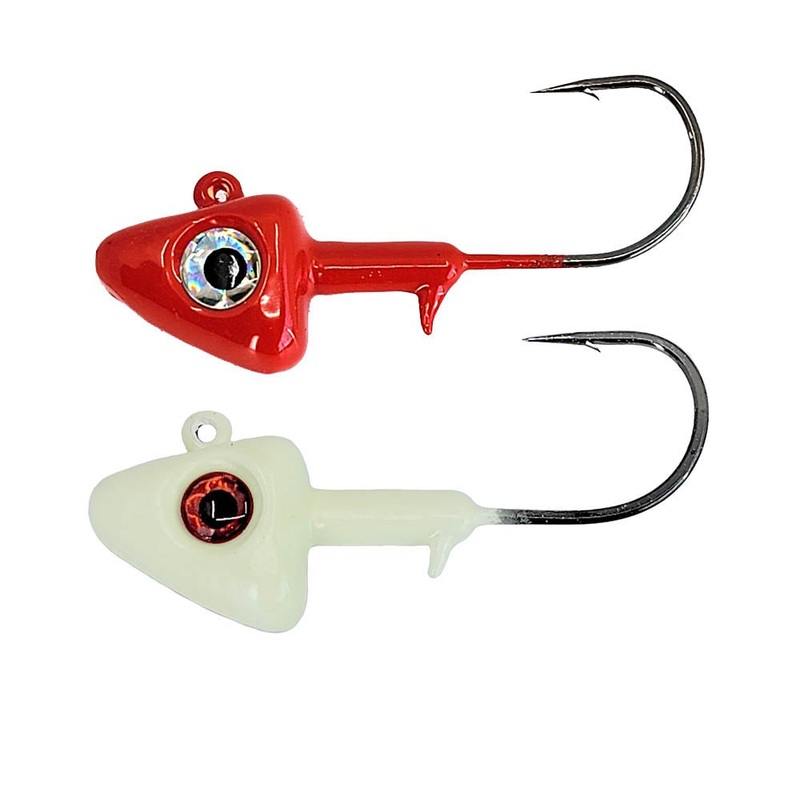LM Powder Coated Jig Heads 2pk 1/4oz Glow