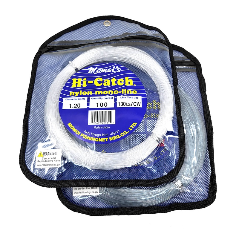 Momoi Hi-Catch Monofilament 100yd Leader Coils 80lb Clear