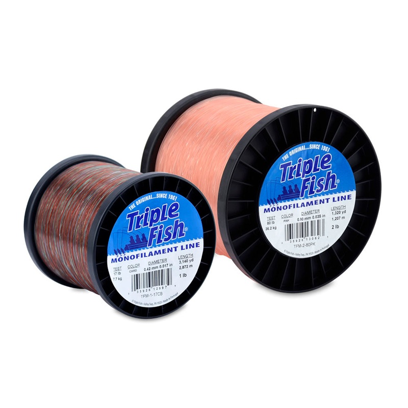 Triple Fish Monofilament Line 2lb Spools Camo 15lb