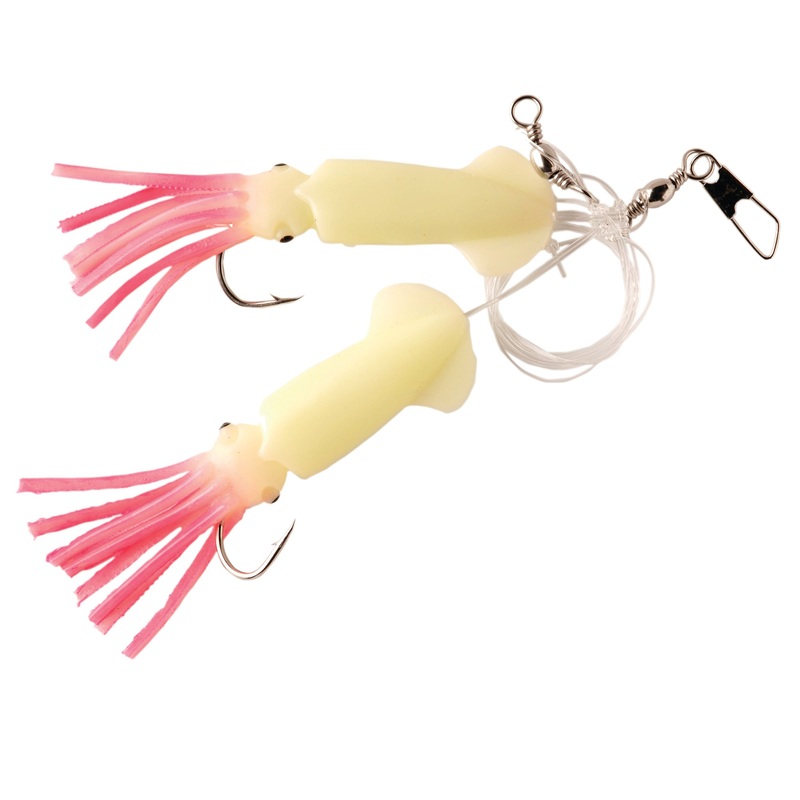 Pline Ling Cod 4.5" Squid Rigs Black Red