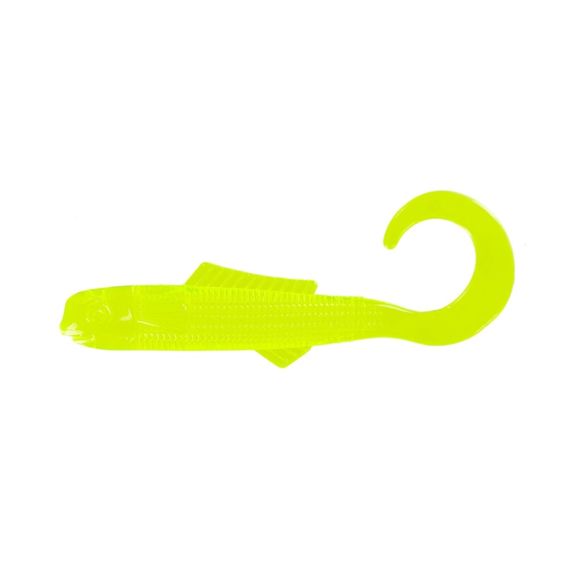 Big Bite Baits 4" Curl Tail Minnow Pearl Blue Back