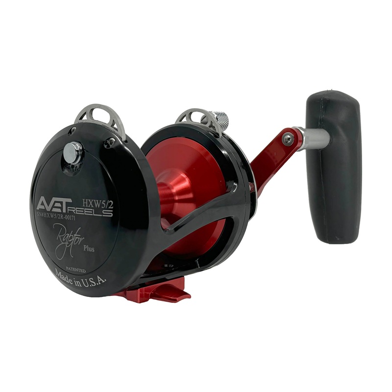 Avet HXW Raptor Plus 5/2 Two Speed Reels Right Hand Black Red