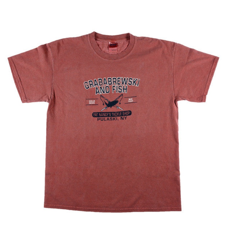 Grab a Brewski and Fish T-Shirt S RED SAND