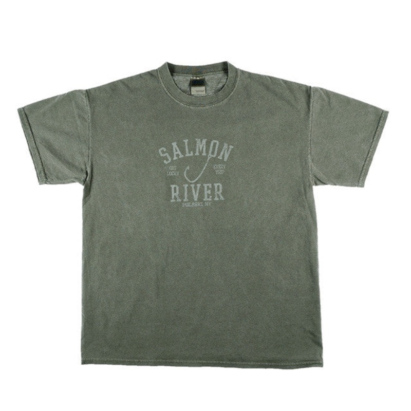 Salmon River Get Lucky Every Trip T-Shirt M OLIVE
