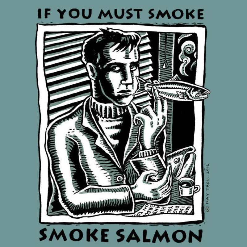 SMOKE SALMON T-Shirt S STONE WASHED GREEN