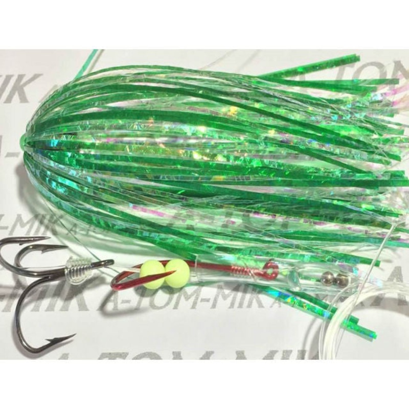 A-TOM-MIK Tournament Series Trolling Flies T023 Crinkle Green (2003)) T023 Crinkle Green (2003) Standard