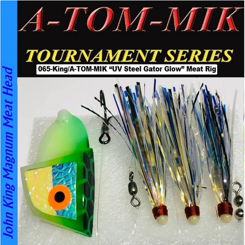 A-TOM-MIK King/Steel Gator Glow Meat Rig Steel Gator Glow
