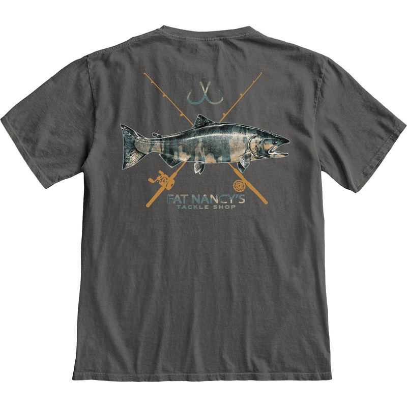 Fat Nancy's Camo Salmon T-Shirt S Black