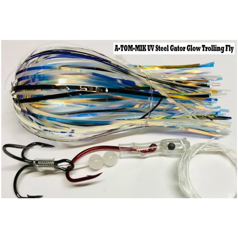 A-TOM-MIK Tournament Series Trolling Flies T436X Steel Gator Glow T436X Steel Gator Glow Standard