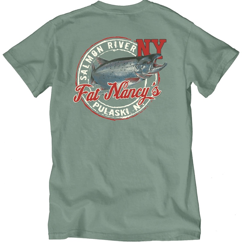 Fat Nancy's Salmon River NY T-Shirt M OLIVE