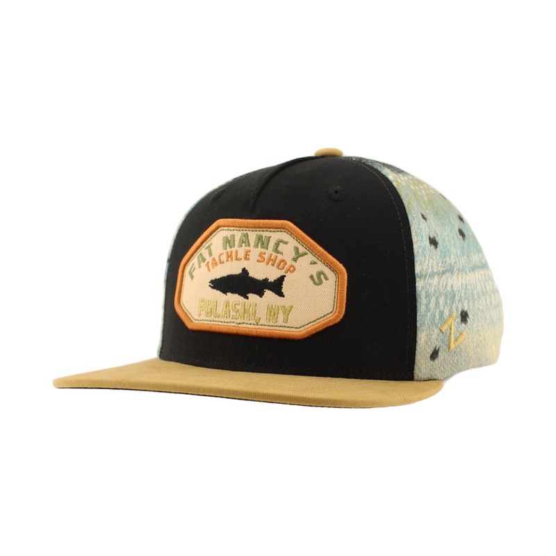 Fat Nancy's Salmon Scale Hat Tan/Black/Salmon Print