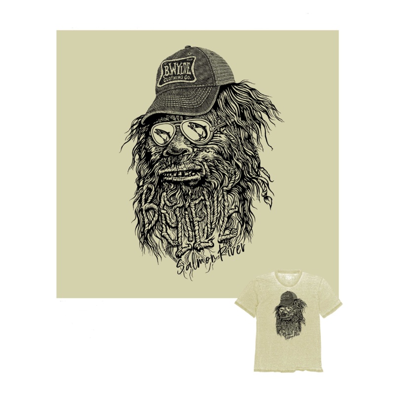 Bearded Guy Salmon River T-Shirt M SAND