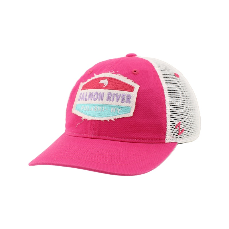 Clean Stacked Salmon Hat Bright Pink/White