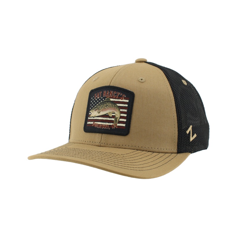 Fat Nancy's Dakota Arbor Knot Salmon Hat Khaki/Black