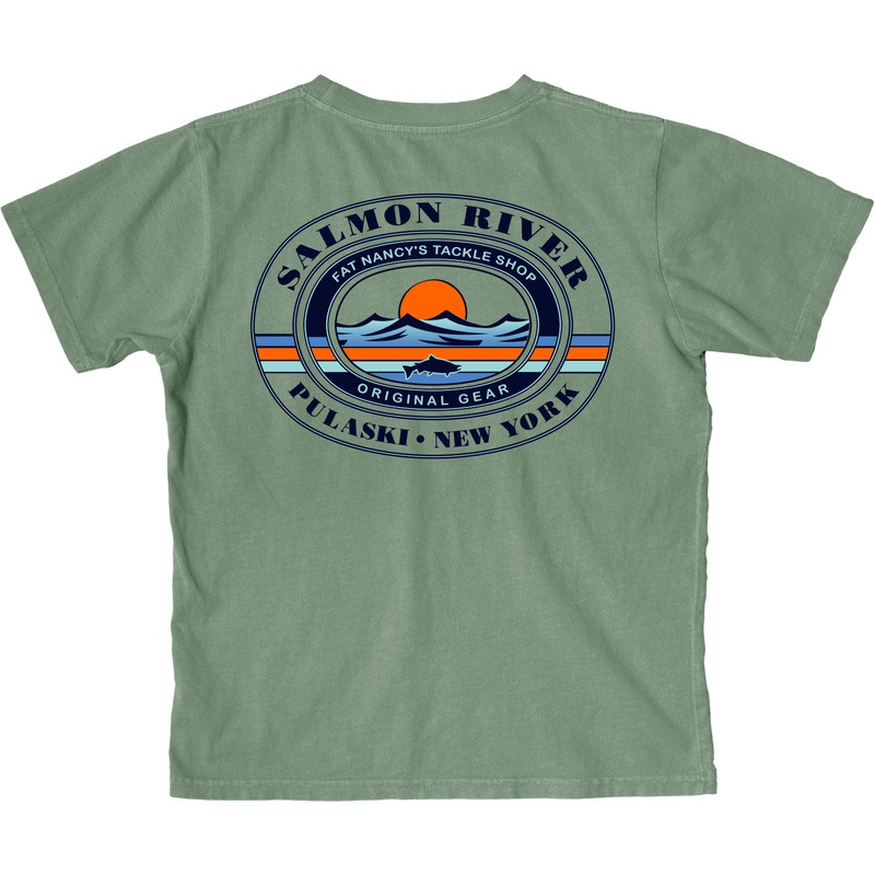 Fat Nancy's Dancing Waves Salmon Youth T-Shirt S Agave