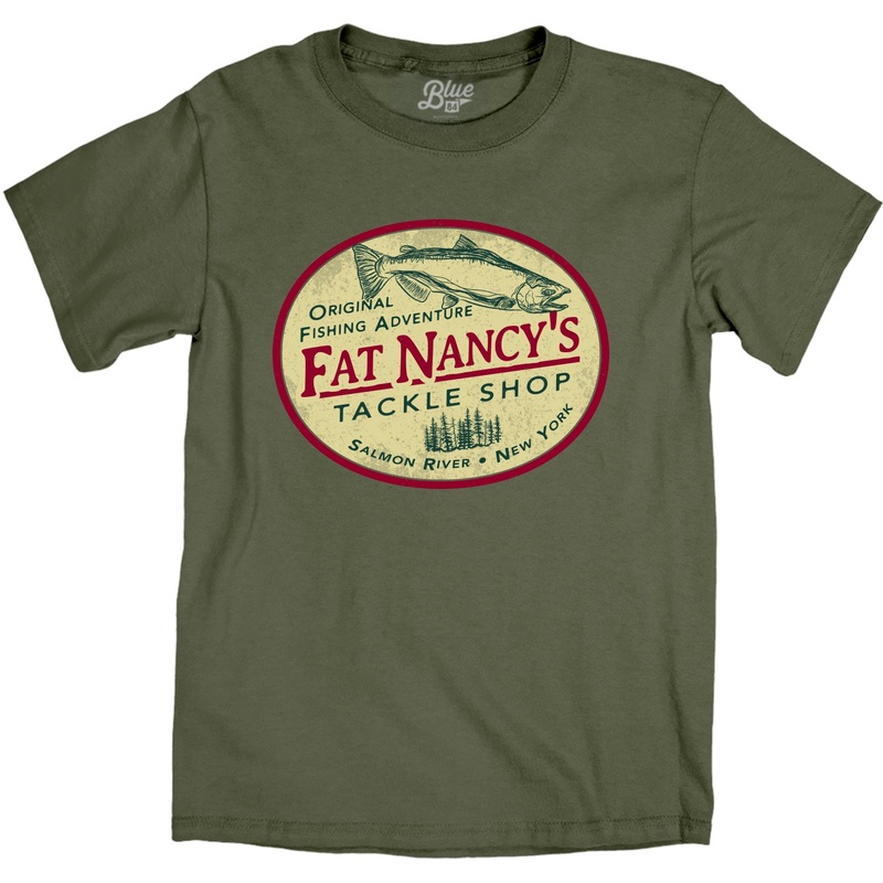 Fat Nancy's Original Fishing Adventure T-Shirt S MILITARY GREEN