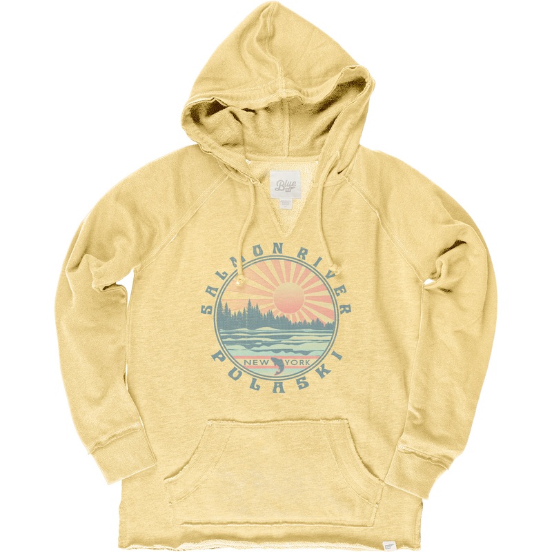 Fat Nancy's Salmon River Sunset Hoodie Heather Butter S