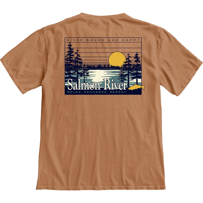 Fat Nancy's Salmon River Sunset T-Shirt S ADOBE
