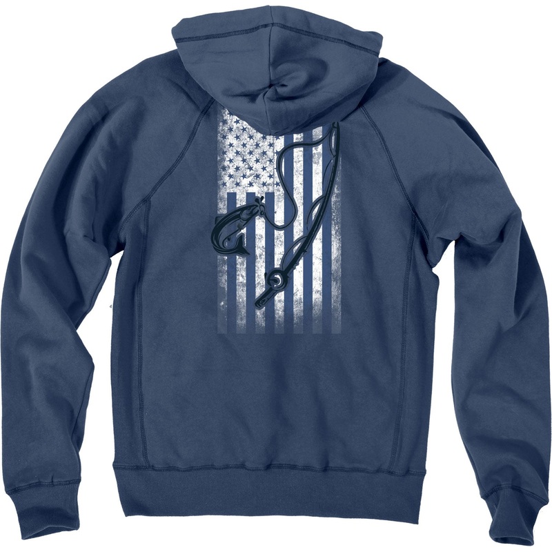 Fat Nancy's Tackle Shop Flag/Fishing Hoodie Navy S