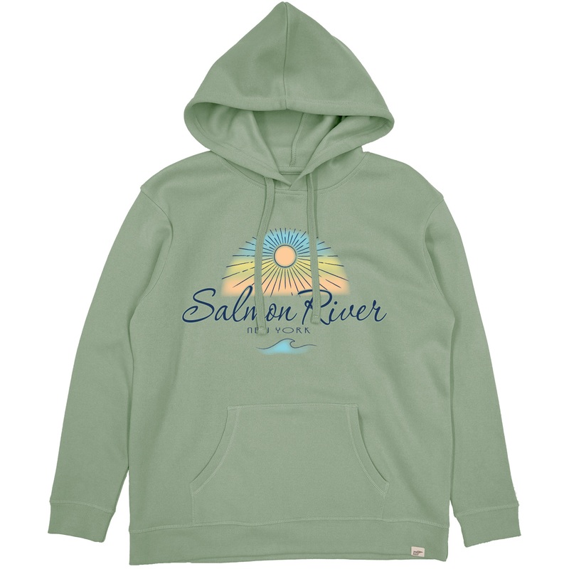 Fat Nancy's Tackle Shop Salmon River Fleece Hoodie Agave S
