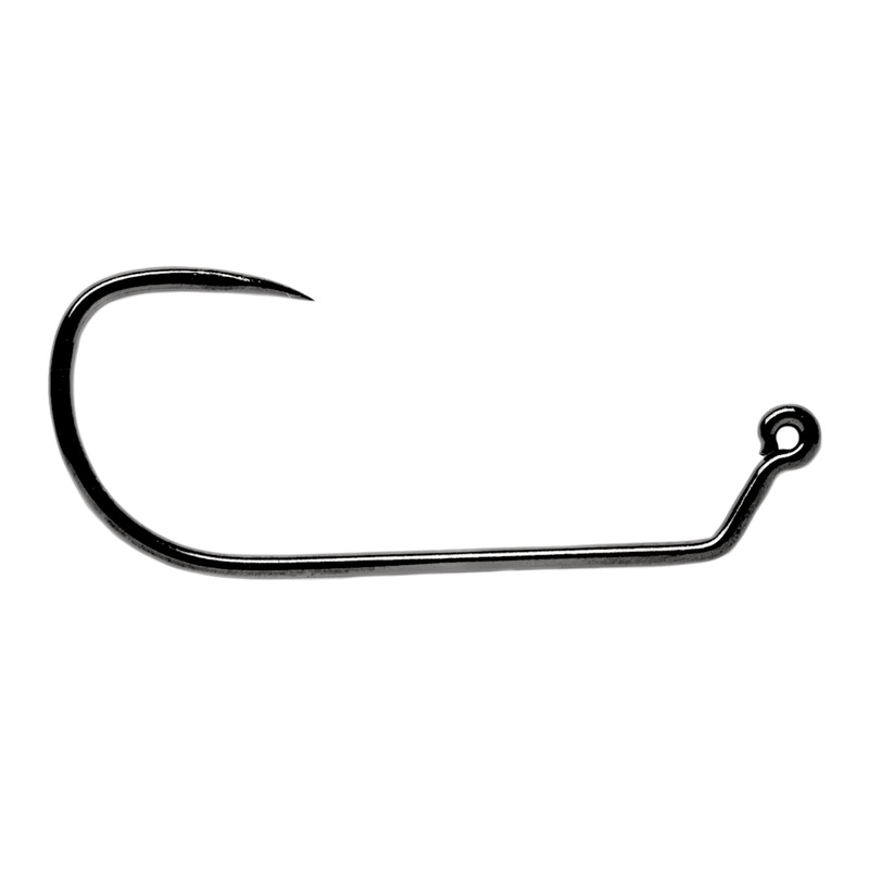 Fulling Mill Jig Force Long Black Nickel Barbless Hook 50pk 6