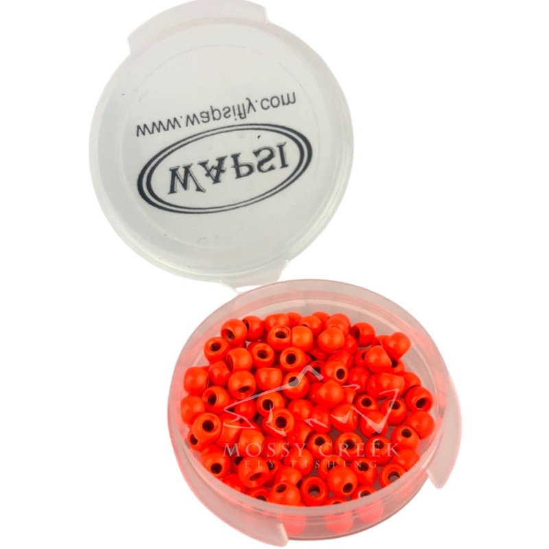Brass Cyclops Bead Head Fl. Fire Orange 100 Pack 1/16"