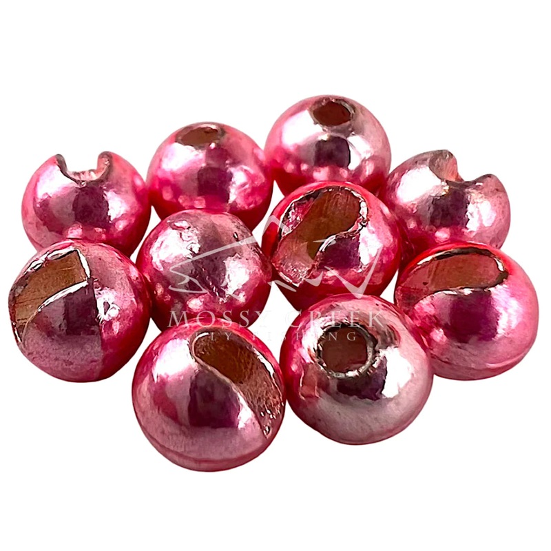 Slotted Tungsten Bead Metallic Light Pink 2mm