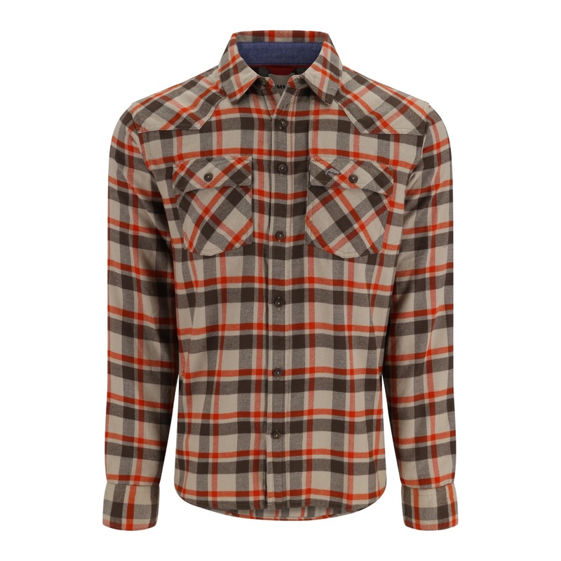 Simms Santee Flannel Stone Shadow Box Plaid Medium