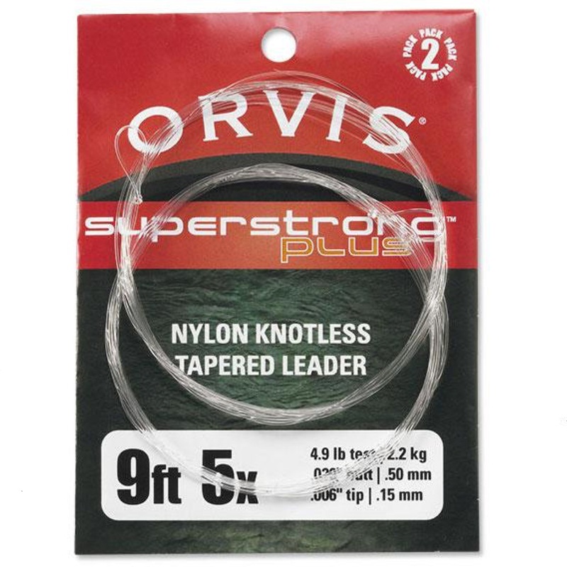Orvis SuperStrong Plus Tapered Fly Fishing Leader 2PK (9 foot) 0X