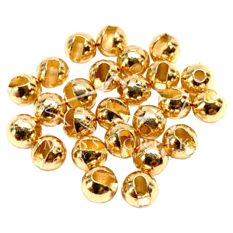 Slotted Tungsten Bead Gold 2mm