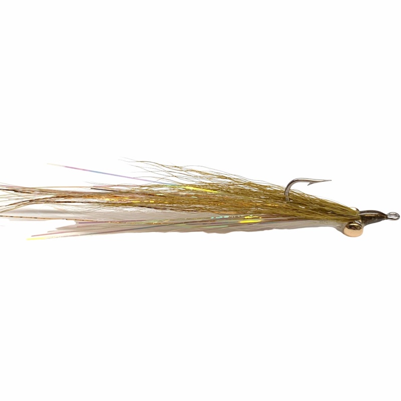 Clouser Minnow Olive Over White 2