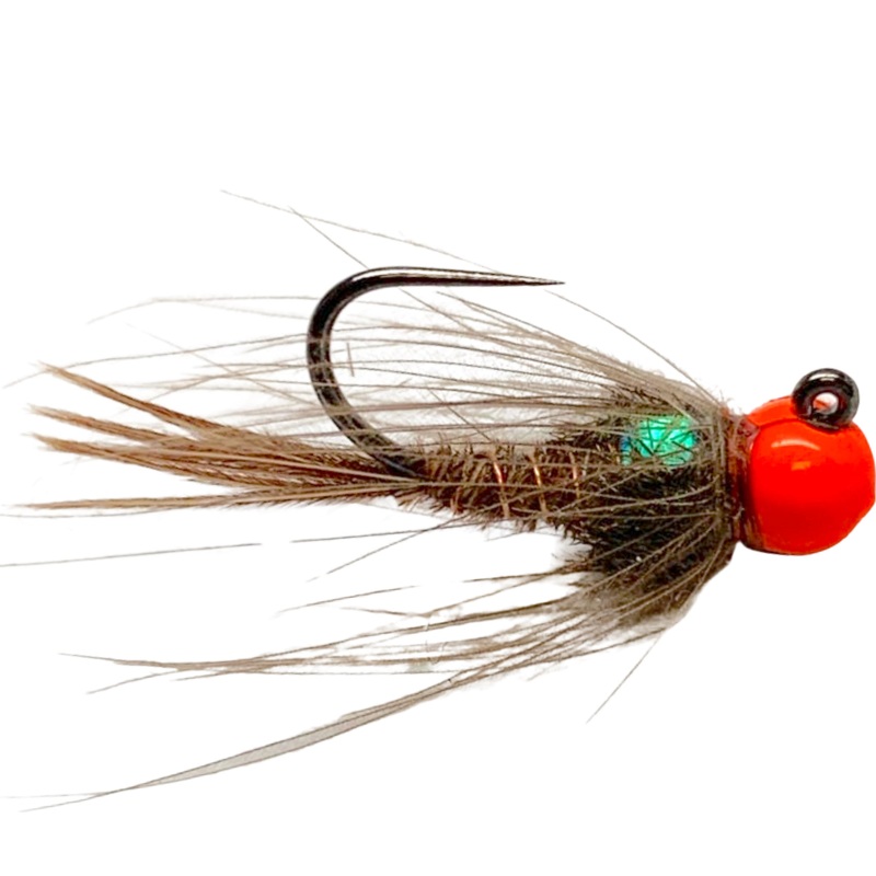HOT ORANGE BEAD JIG CDC PHEASANT TAIL NYMPH 12