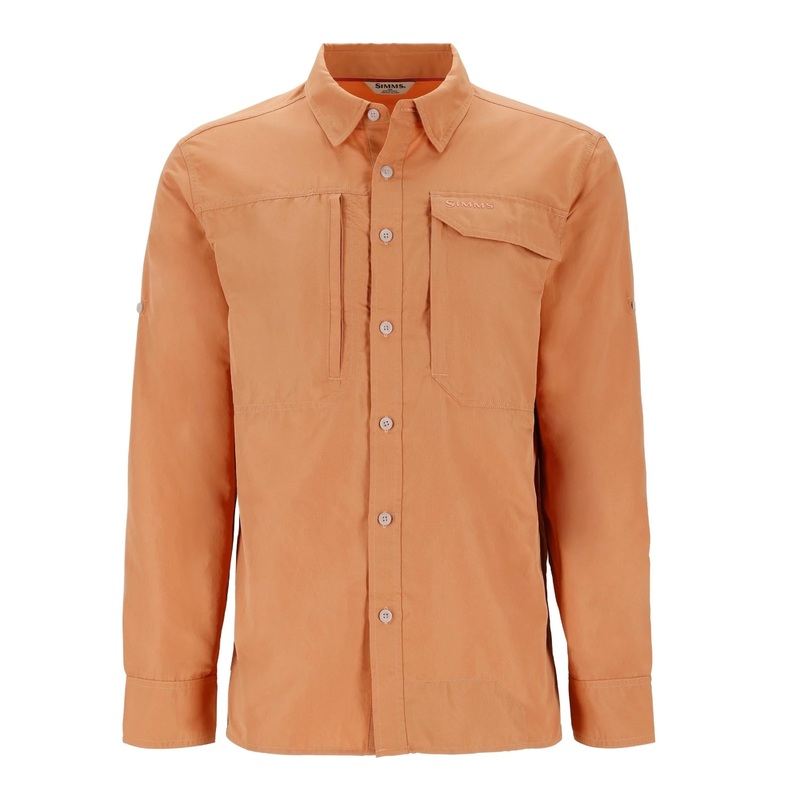 Simms Guide Fishing Shirt Maple Orange Medium