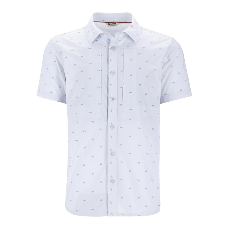 Simms Stone Cold Short Sleeve Fishtail Bimini Blue Medium