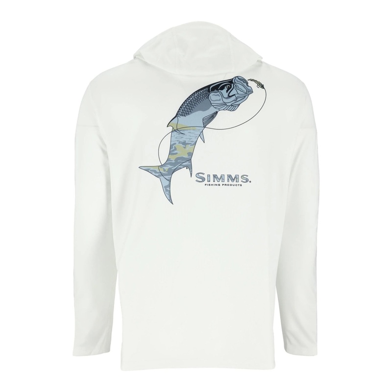 Simms Tech Hoody Artist Series White Tarpon Medium