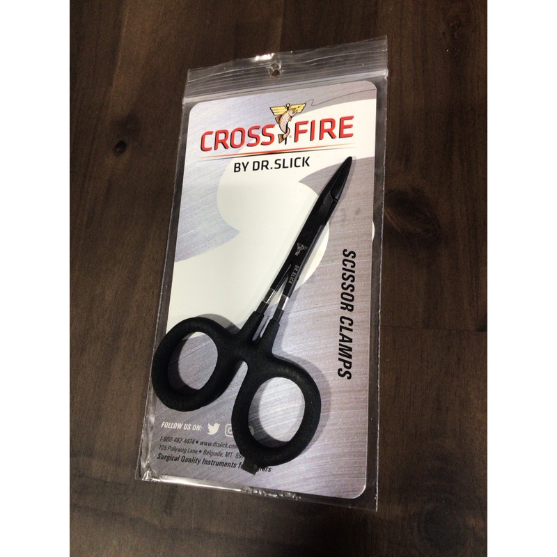 Dr. Slick Crossfire 5" Scissor Clamp with Black Textured Rubber Loops