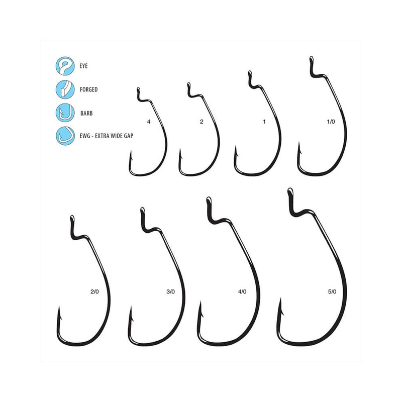 Gamakatsu 58414 Offset Shank Worm EWG Hook 1/0