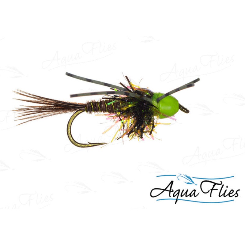 Green Hot Cone Stone Rubber Legs Fly 10