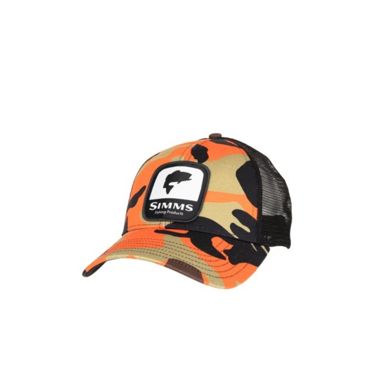 Simms Bass Patch Trucker Black
