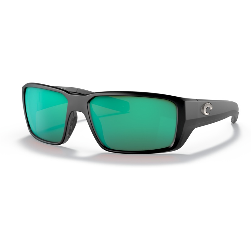 Costa Fantail Pro Sunglasses Matte Black Green Mirror 580 Glass