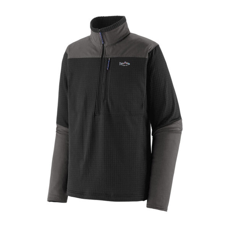 Patagonia Long-Sleeved R1 Fitz Roy 1/4 Zip M Black