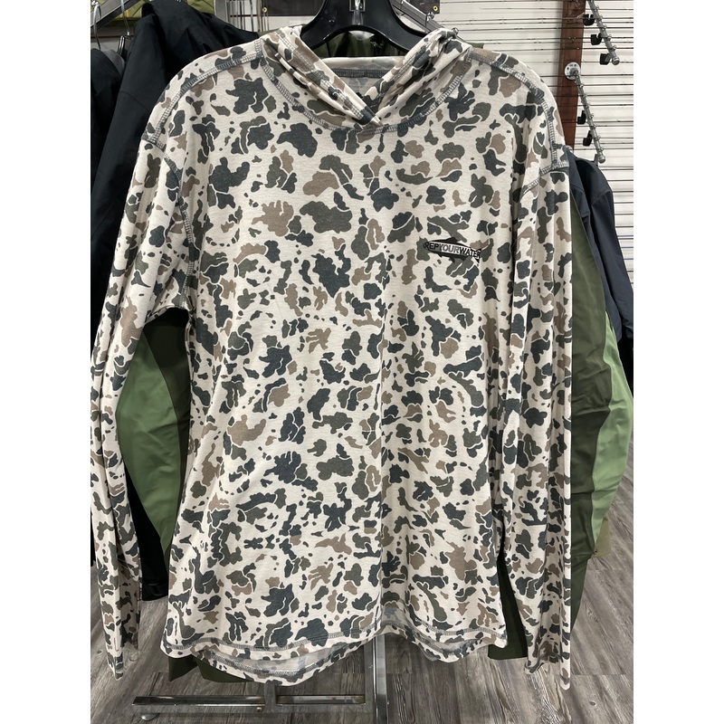 Rep Your Water Retro Camo Merino Blend Sun Hoody Medium