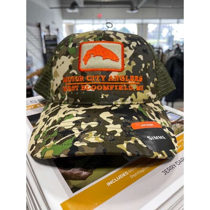 MCA Simms Trout Icon Trucker Hat River Camo