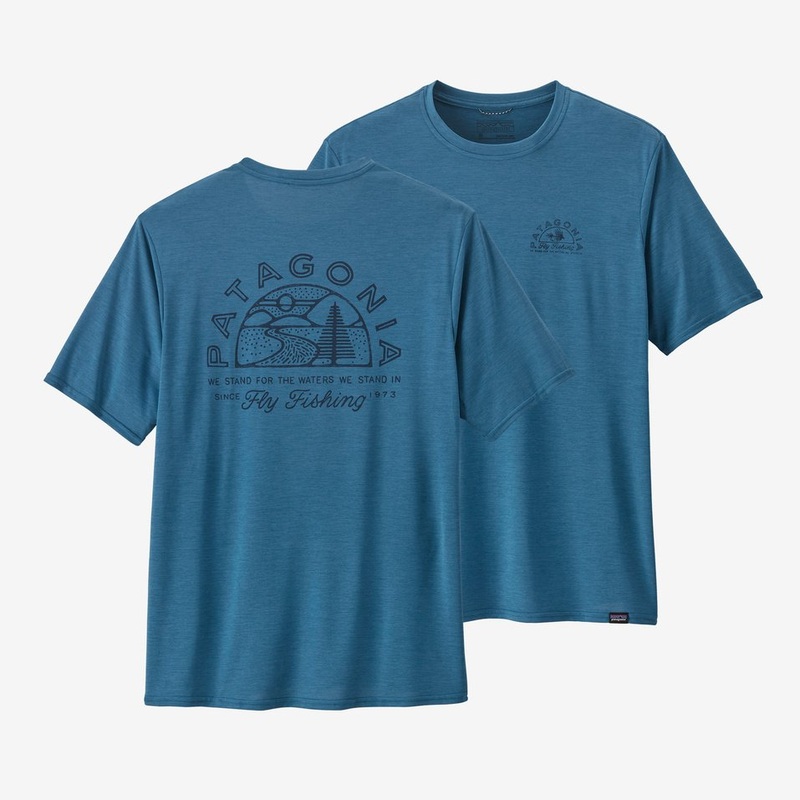 Patagonia Cap Cool Daily Graphic Shirt M Hatch Hour: Wavy Blue X-Dye