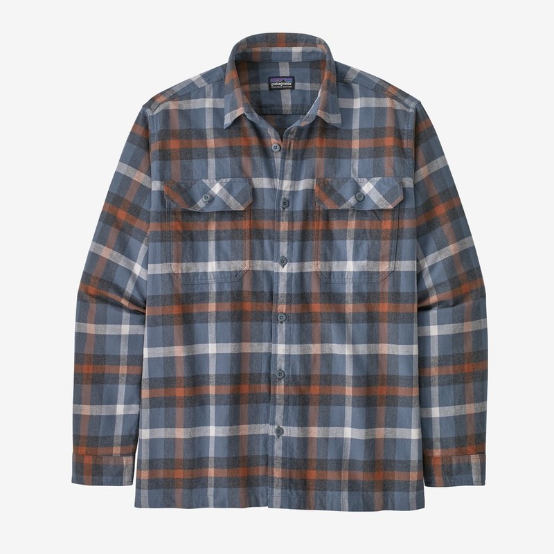 Patagonia Organic Cotton Midweight Long Sleeved Fjord Flannel Shirt M Forage: Plume Grey
